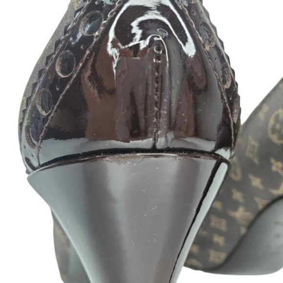 Louis Vuitton Monogram Canvas Peep Toe Pumps Heels - Picture 6 of 10